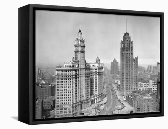 Michigan Avenue View in Chicago, Ca. 1925-null-Framed Premier Image Canvas