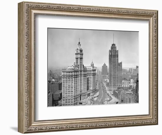 Michigan Avenue View in Chicago, Ca. 1925-null-Framed Photographic Print