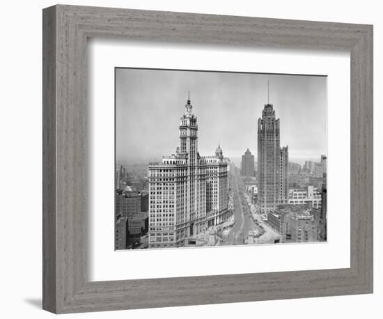 Michigan Avenue View in Chicago, Ca. 1925-null-Framed Photographic Print