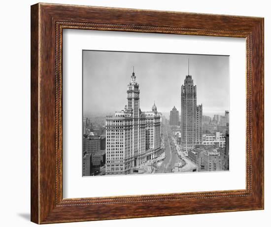 Michigan Avenue View in Chicago, Ca. 1925-null-Framed Photographic Print