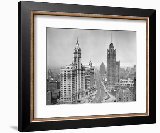 Michigan Avenue View in Chicago, Ca. 1925-null-Framed Photographic Print