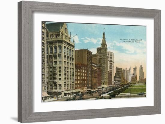 Michigan Boulevard and Grant Park-American Photographer-Framed Photographic Print