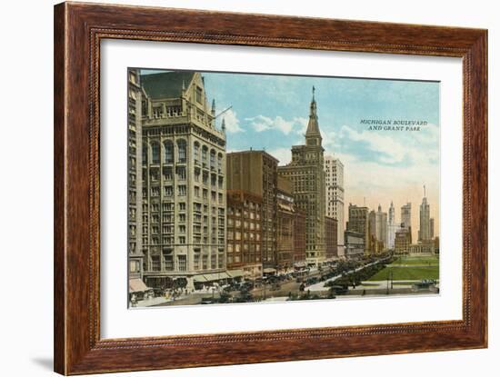 Michigan Boulevard and Grant Park-American Photographer-Framed Photographic Print