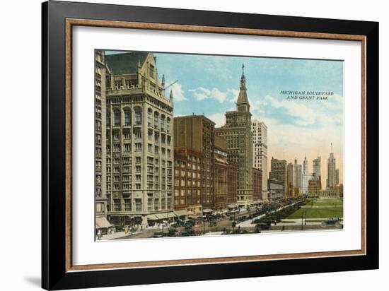 Michigan Boulevard and Grant Park-American Photographer-Framed Photographic Print