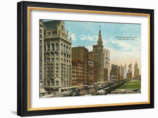 Michigan Boulevard and Grant Park-American Photographer-Framed Photographic Print