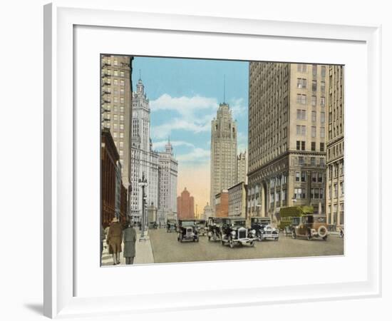 Michigan Boulevard, Looking North-null-Framed Photographic Print