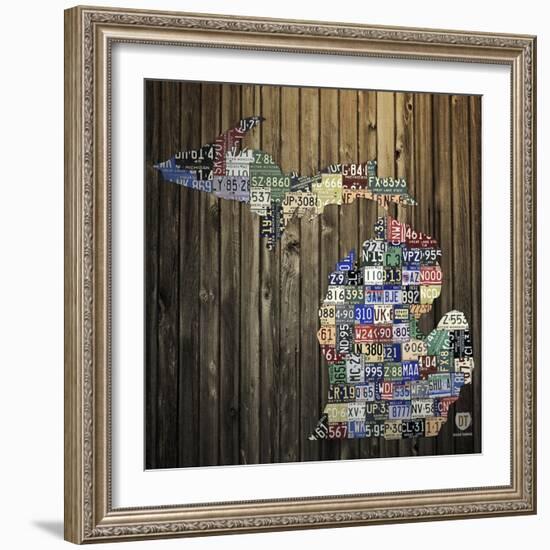 Michigan Counties License Plate-Design Turnpike-Framed Giclee Print