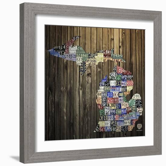 Michigan Counties License Plate-Design Turnpike-Framed Giclee Print