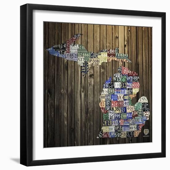 Michigan Counties License Plate-Design Turnpike-Framed Giclee Print