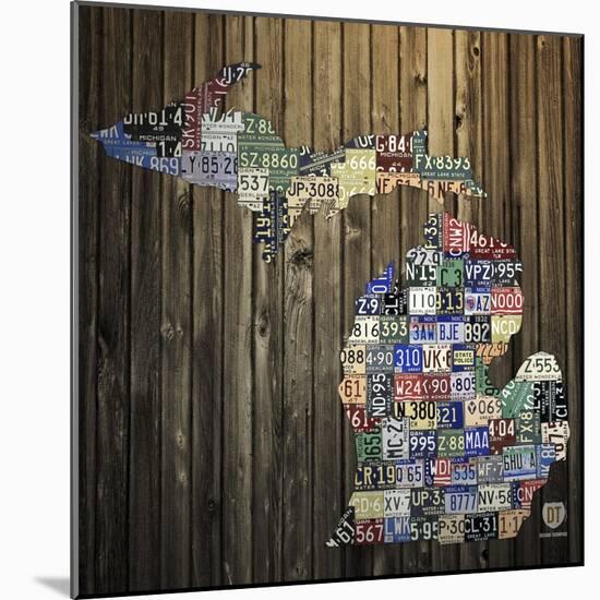 Michigan Counties License Plate-Design Turnpike-Mounted Giclee Print