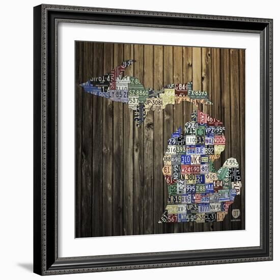 Michigan Counties License Plate-Design Turnpike-Framed Giclee Print