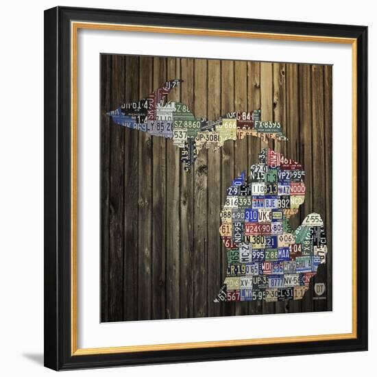 Michigan Counties License Plate-Design Turnpike-Framed Giclee Print