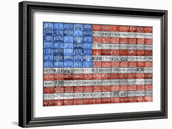 Michigan Flag-Design Turnpike-Framed Giclee Print