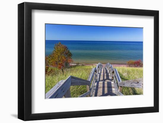 Michigan, Keweenaw Peninsula. Great Sand Bay, trail to beach and Lake Superior-Jamie & Judy Wild-Framed Photographic Print