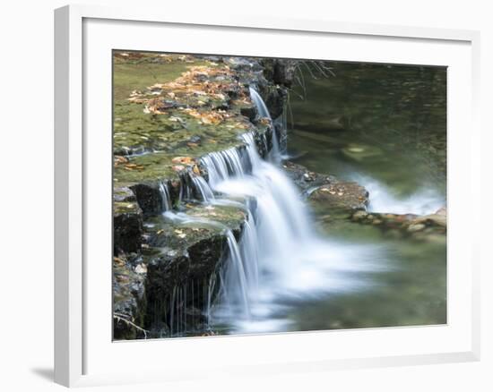 Michigan, Lower Au Train Falls, Autumn Waterfall in Upper Michigan-Julie Eggers-Framed Photographic Print