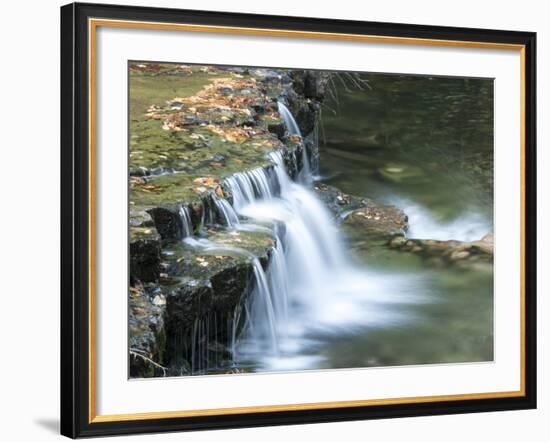 Michigan, Lower Au Train Falls, Autumn Waterfall in Upper Michigan-Julie Eggers-Framed Photographic Print