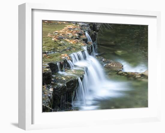 Michigan, Lower Au Train Falls, Autumn Waterfall in Upper Michigan-Julie Eggers-Framed Photographic Print