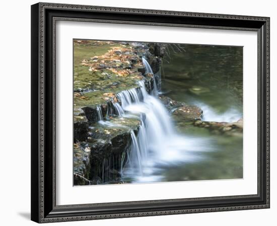 Michigan, Lower Au Train Falls, Autumn Waterfall in Upper Michigan-Julie Eggers-Framed Photographic Print