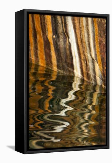 Michigan. Mineral Seep Wall Detail Along Shore of Lake Superior, Pictured Rocks National Lakeshore-Judith Zimmerman-Framed Premier Image Canvas