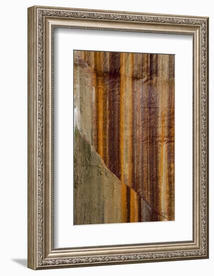 Michigan. Mineral Seep Wall Detail Along Shore of Lake Superior, Pictured Rocks National Lakeshore-Judith Zimmerman-Framed Photographic Print