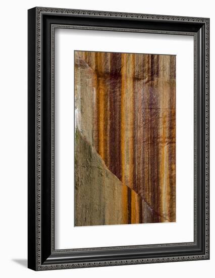 Michigan. Mineral Seep Wall Detail Along Shore of Lake Superior, Pictured Rocks National Lakeshore-Judith Zimmerman-Framed Photographic Print