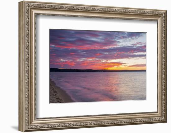 Michigan, Munising. Lake Superior at sunset-Jamie & Judy Wild-Framed Photographic Print