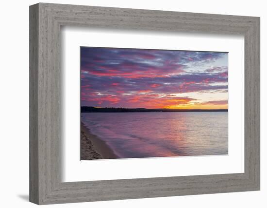 Michigan, Munising. Lake Superior at sunset-Jamie & Judy Wild-Framed Photographic Print