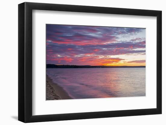 Michigan, Munising. Lake Superior at sunset-Jamie & Judy Wild-Framed Photographic Print