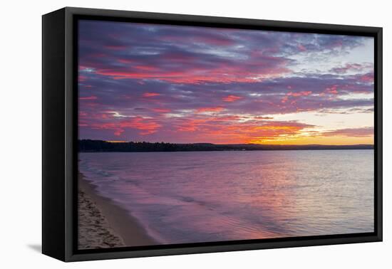 Michigan, Munising. Lake Superior at sunset-Jamie & Judy Wild-Framed Premier Image Canvas