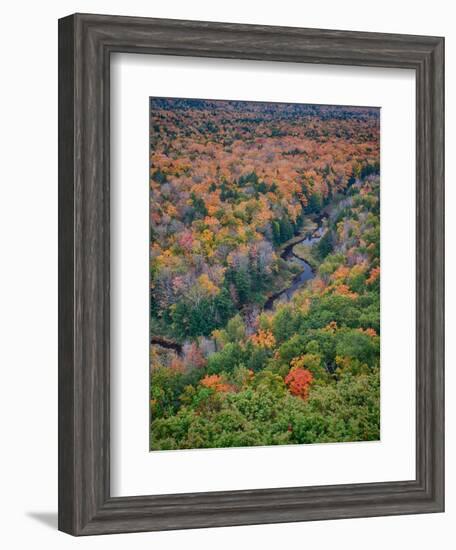 Michigan, Porcupine Mountains. the Big Carp River in Autumn-Julie Eggers-Framed Photographic Print