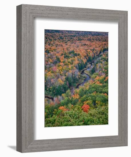 Michigan, Porcupine Mountains. the Big Carp River in Autumn-Julie Eggers-Framed Photographic Print