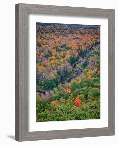 Michigan, Porcupine Mountains. the Big Carp River in Autumn-Julie Eggers-Framed Photographic Print