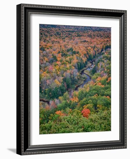 Michigan, Porcupine Mountains. the Big Carp River in Autumn-Julie Eggers-Framed Photographic Print