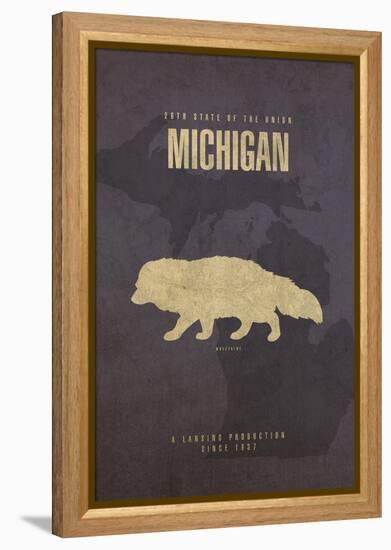 Michigan Poster-David Bowman-Framed Premier Image Canvas