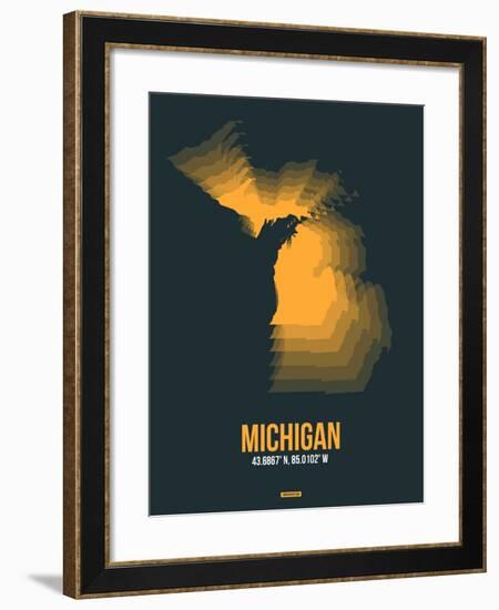 Michigan Radiant Map 4-NaxArt-Framed Art Print