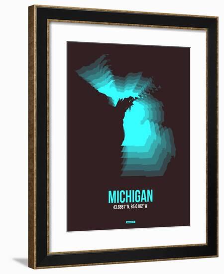 Michigan Radiant Map 6-NaxArt-Framed Art Print