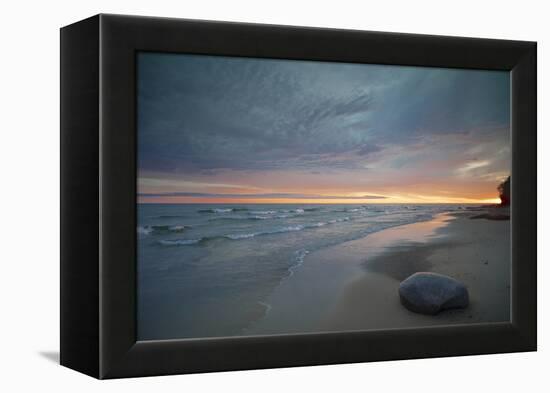 Michigan. Solitary Boulder on a Beach of Lake Superior, Pictured Rocks National Lakeshore-Judith Zimmerman-Framed Premier Image Canvas