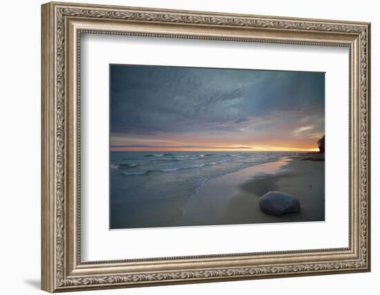 Michigan. Solitary Boulder on a Beach of Lake Superior, Pictured Rocks National Lakeshore-Judith Zimmerman-Framed Photographic Print