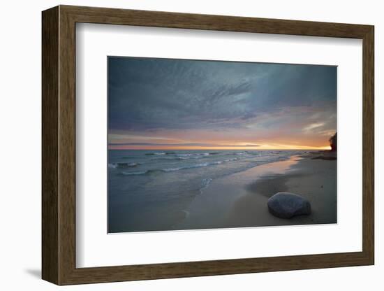 Michigan. Solitary Boulder on a Beach of Lake Superior, Pictured Rocks National Lakeshore-Judith Zimmerman-Framed Photographic Print