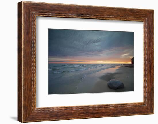 Michigan. Solitary Boulder on a Beach of Lake Superior, Pictured Rocks National Lakeshore-Judith Zimmerman-Framed Photographic Print