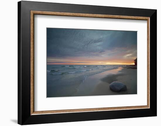 Michigan. Solitary Boulder on a Beach of Lake Superior, Pictured Rocks National Lakeshore-Judith Zimmerman-Framed Photographic Print