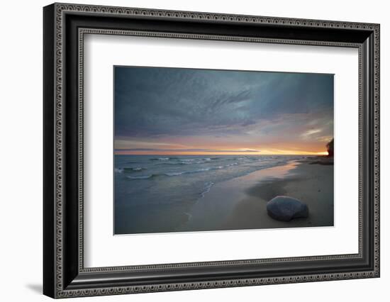 Michigan. Solitary Boulder on a Beach of Lake Superior, Pictured Rocks National Lakeshore-Judith Zimmerman-Framed Photographic Print