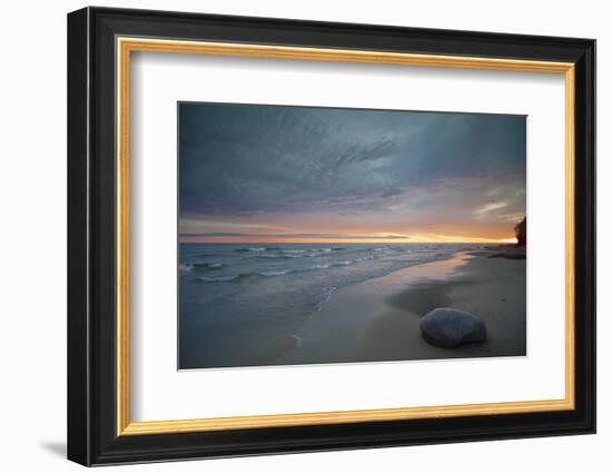 Michigan. Solitary Boulder on a Beach of Lake Superior, Pictured Rocks National Lakeshore-Judith Zimmerman-Framed Photographic Print