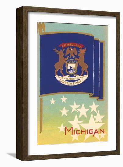 Michigan State Flag-null-Framed Art Print