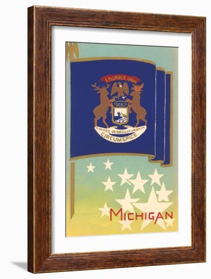 Michigan State Flag-null-Framed Art Print