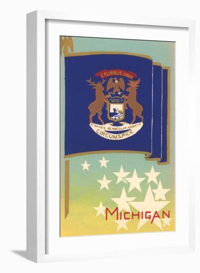 Michigan State Flag-null-Framed Art Print
