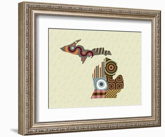 Michigan State Map-Lanre Adefioye-Framed Giclee Print