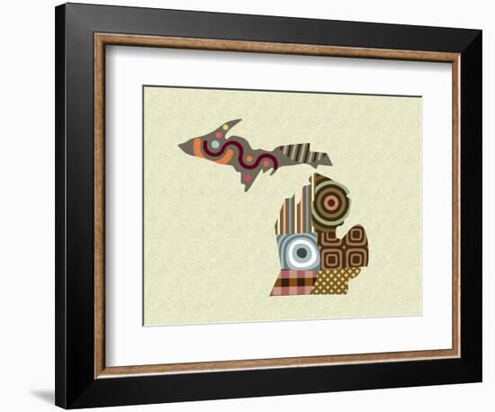 Michigan State Map-Lanre Adefioye-Framed Giclee Print