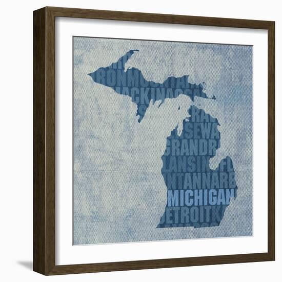 Michigan State Words-David Bowman-Framed Giclee Print