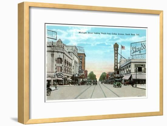 Michigan Street, South Bend, Indiana-null-Framed Art Print